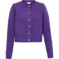 Kurze Strickjacke mit Herzknöpfen
