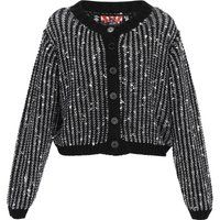 Relaxed Fit Melange-Strickcardigan