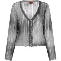 Strickjacke mit Metallic-Ajourmuster