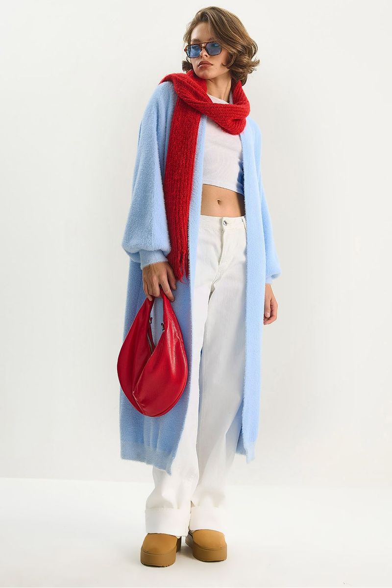 Oversize-Strickjacke in Midi-Länge