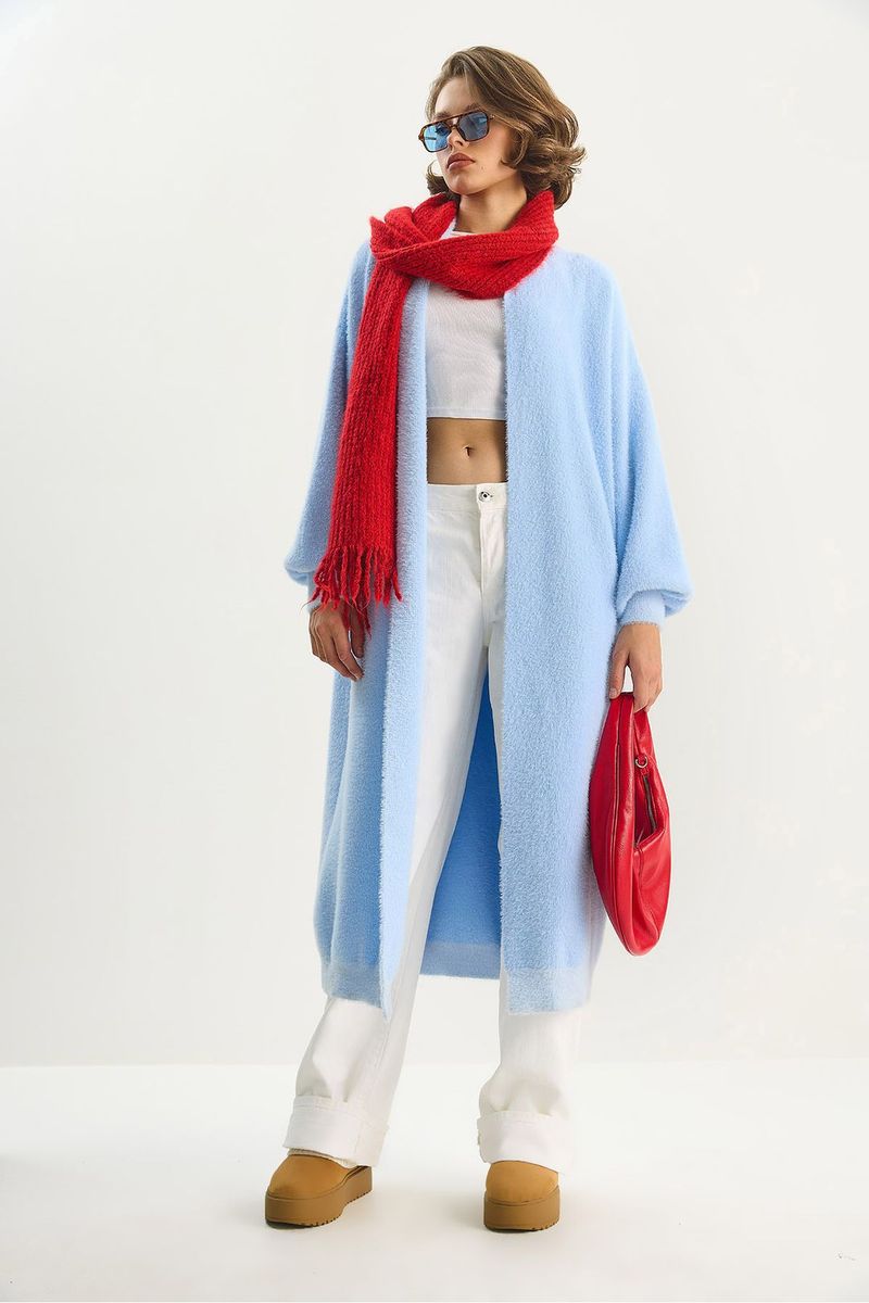 Oversize-Strickjacke in Midi-Länge