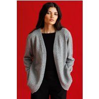 Oversize-Strickjacke mit Rippenmuster