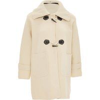 Strukturierter Dufflecoat mit Strickkragen
