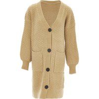 Strukturierter Long-Cardigan mit Taschen