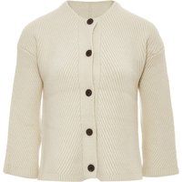 Gerippter Cardigan mit Rundhalsausschnitt