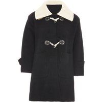 Strukturierter Dufflecoat mit Strickkragen