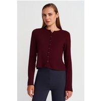 Gerippter Feinstrick-Cardigan mit Knöpfen