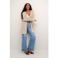 Locker geschnittene Strickjacke mit Lochmuster