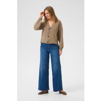 V-Ausschnitt Strickjacke mit Lochmuster