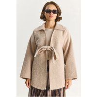 Flauschiger Oversize-Cardigan mit Bindeband