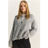 Strukturierter Cardigan mit Polokragen