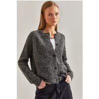 Strukturierter melierter Strickcardigan