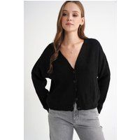 Strukturierter Cardigan mit V-Ausschnitt