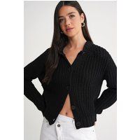 Strukturierter Rippstrick-Cardigan