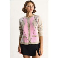 Strick-Cardigan mit geometrischem Muster