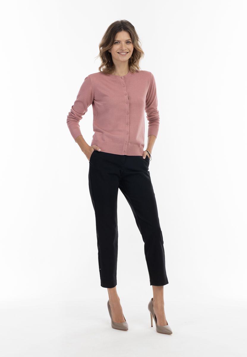 Klassischer Feinstrick-Cardigan mit Rundhalsausschnitt