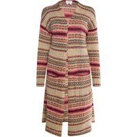 Langer Strickcardigan mit Fair-Isle-Muster