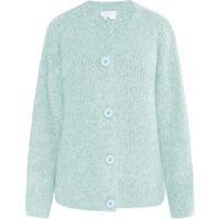 Relaxter V-Ausschnitt Strickcardigan in Rippoptik