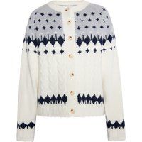 Cardigan mit Norwegermuster und Zopfstrick