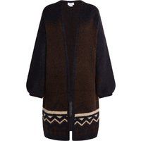 Langer Strickcardigan mit geometrischem Muster
