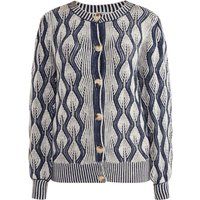 Strickjacke mit Jacquard-Blättermuster