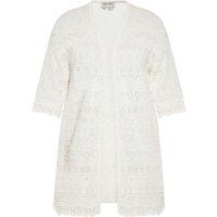 Langer Cardigan mit Lochmuster