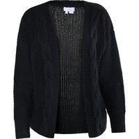 Lässige offene Strickjacke mit Zopfmuster