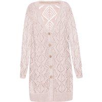 Lange Strickjacke mit Lochmuster