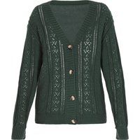 Locker geschnittene Strickjacke mit Ajourmuster
