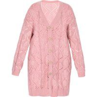 Oversize-Strickjacke mit Rautenmuster