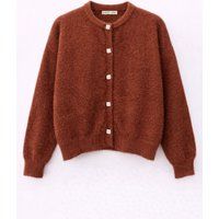 Oversized Cardigan mit Blumenknöpfen