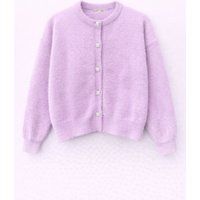 Flauschiger Strickcardigan mit Perlenknöpfen