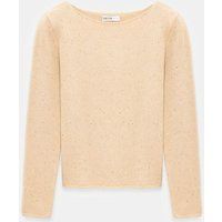 Pailletten-Strickpullover mit Boot-Ausschnitt