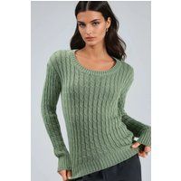 Strickpullover mit U-Boot-Ausschnitt