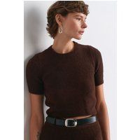 Kurzarmpullover aus Rippstrick