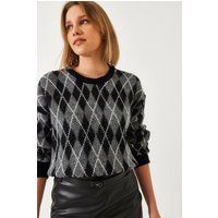 Klassischer Argyle-Strickpullover