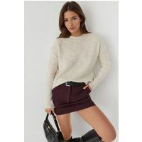 Grober Strickpullover mit Rundhalsausschnitt