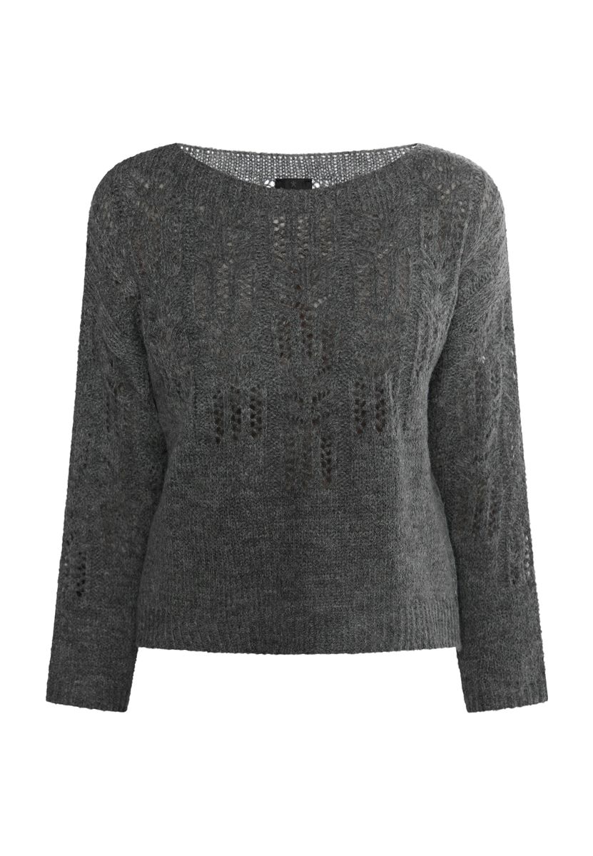 Lockerer Strickpullover mit Lochmuster