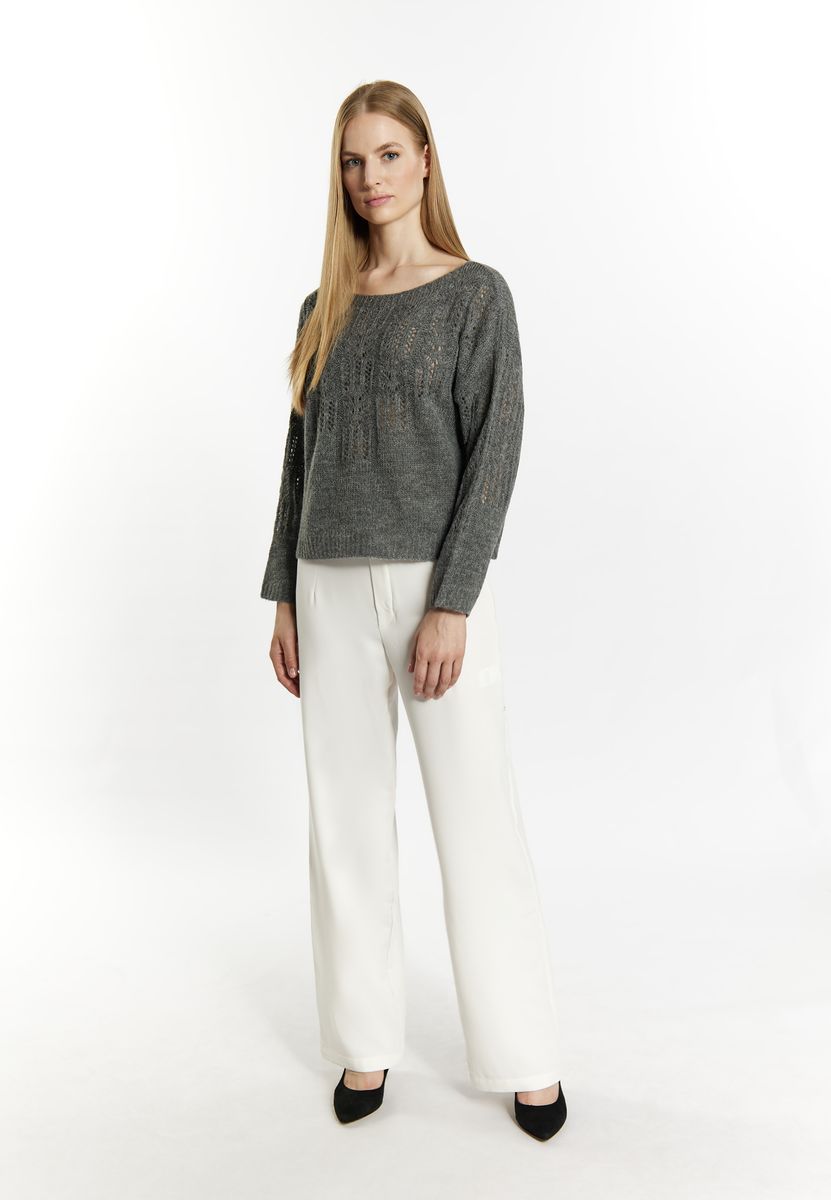Lockerer Strickpullover mit Lochmuster