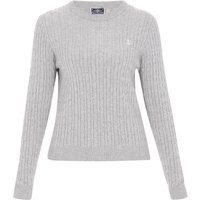 Klassischer Zopfstrick-Pullover mit Rundhalsausschnitt