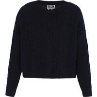 Strukturierter Zopfstrick-Pullover mit Rundhalsausschnitt