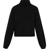 Kurzer Rollkragenpullover mit Ballonärmeln
