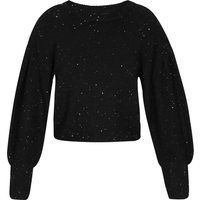 Pailletten-Pullover mit Laternenärmeln
