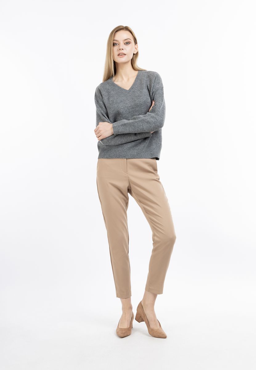 Klassischer lockerer V-Ausschnitt Pullover
