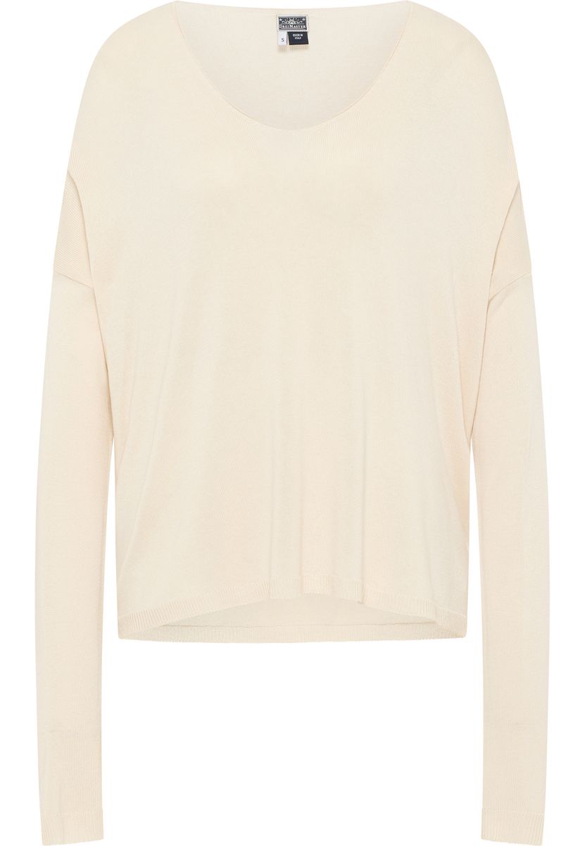 Leichter Oversized-Strickpullover mit V-Ausschnitt