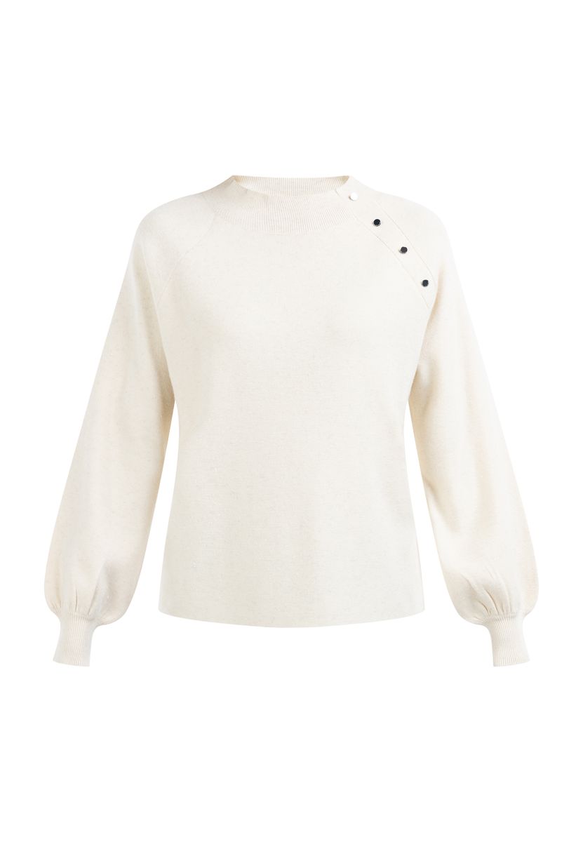 Eleganter Strickpullover mit Knopfdetail