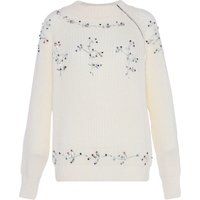 Bestickter Pullover mit Botanik-Motiv
