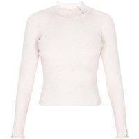 Eleganter gerippter Stehkragen mit Rüschen