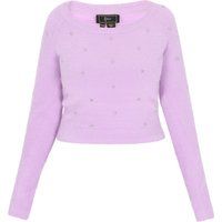 Flauschiger Pullover mit Strasssteinen
