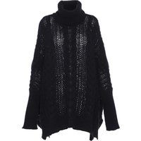 Grober Zopfstrick-Rollkragenpullover